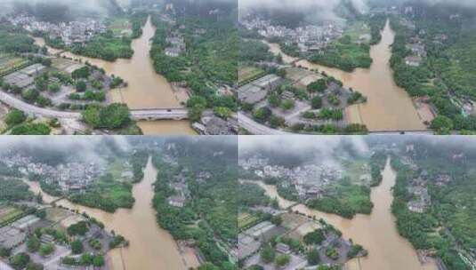 暴雨后河水浑浊高清在线视频素材下载