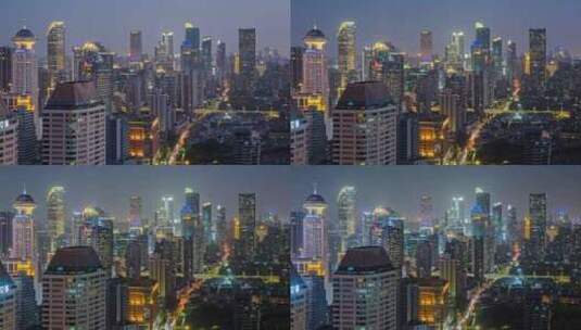 上海静安区夜景延时 (2)高清在线视频素材下载