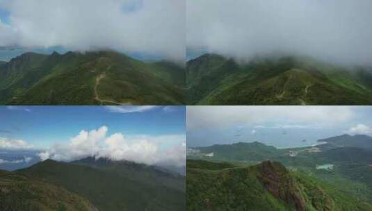 航拍深圳七娘山-自然风光-城市风光高清在线视频素材下载