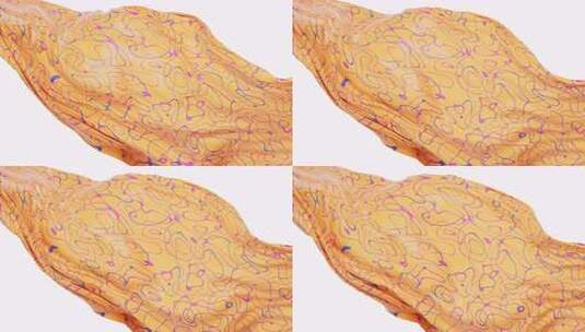 带有抽象波浪图案的流动布料，3d渲染。高清在线视频素材下载