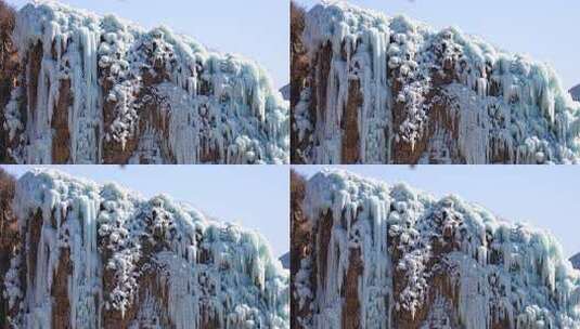 沕沕水 沕沕水景区 沕沕水冰瀑  冰川高清在线视频素材下载