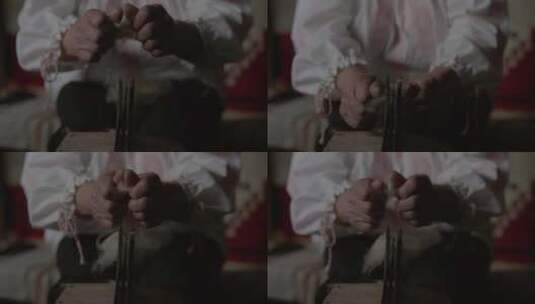 羊毛、编织、女人、线高清在线视频素材下载