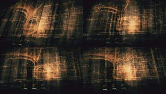 沉浸式数据矩阵显示、动态信息网络仿真19高清在线视频素材下载