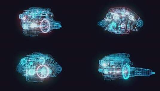 双涡轮V8全息旋转高清高清在线视频素材下载