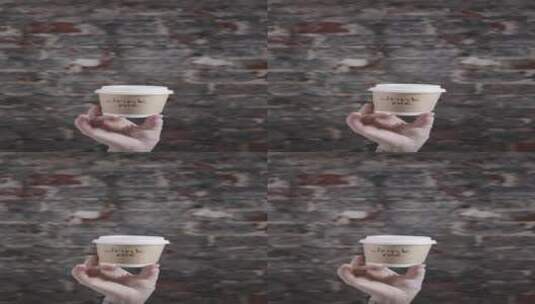 带有标志的一次性咖啡杯高清在线视频素材下载