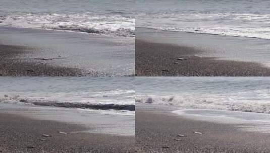 海浪拍打海滩高清在线视频素材下载
