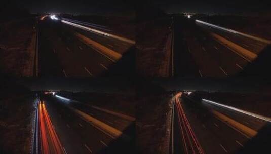 高速公路上车辆经过的高角度镜头高清在线视频素材下载