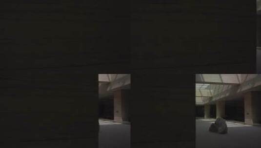 武汉盘龙城遗址地拍室内大厅枯山水高清在线视频素材下载
