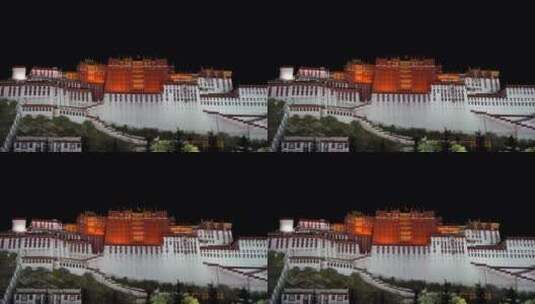 中国西藏拉萨布达拉宫建筑夜景【4K】高清在线视频素材下载