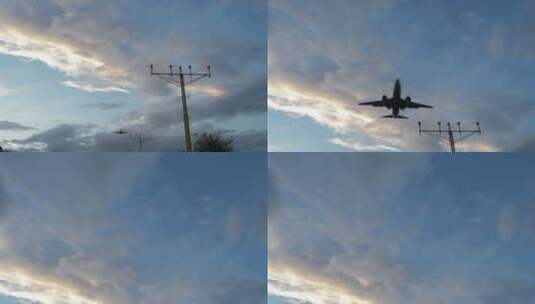 飞机在天空飞行高清在线视频素材下载