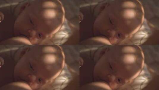 新生儿在吮吸母乳高清在线视频素材下载