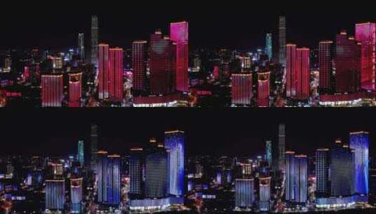 湖南长沙IFS万达广场市中心五一商圈夜景高清在线视频素材下载