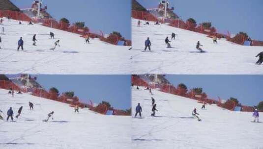 实拍滑雪运动高清在线视频素材下载
