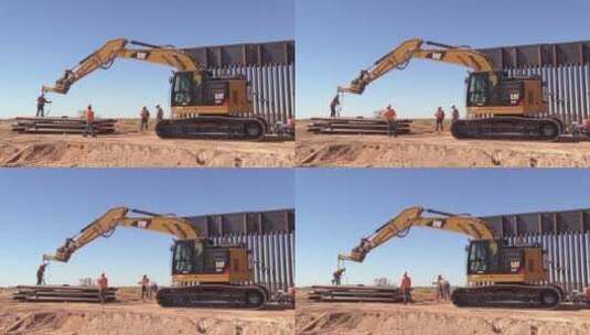 建造尤马边境屏障高清在线视频素材下载