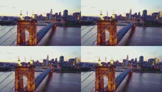 航拍俄亥俄河大桥高清在线视频素材下载