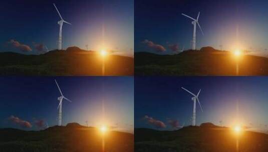 风力涡轮机发电_3D高清在线视频素材下载