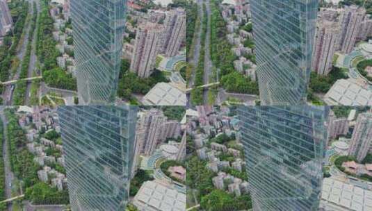 深圳南山华侨城大厦俯视左环绕2高清在线视频素材下载