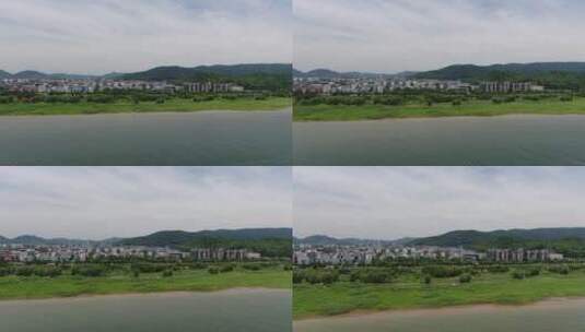 湖南长沙湘江岳麓山风景航拍高清在线视频素材下载