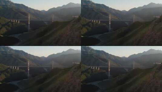 中国新疆伊犁果子沟大桥高清在线视频素材下载