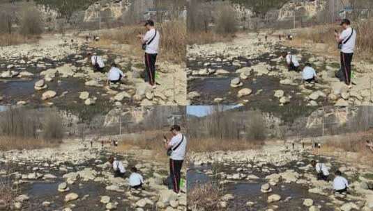 济南南部山区云河桥，水质清澈见底高清在线视频素材下载