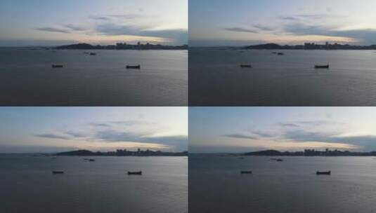 珠江口上航行的船只高清在线视频素材下载