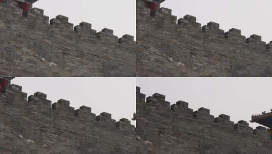 城墙高墙故宫宫殿古建筑房檐 ~高清在线视频素材下载