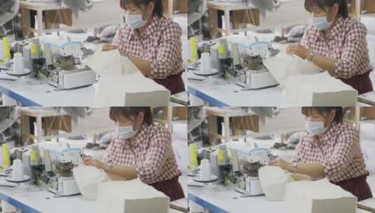 4k家具工厂匝布条布料生产实拍视频高清在线视频素材下载