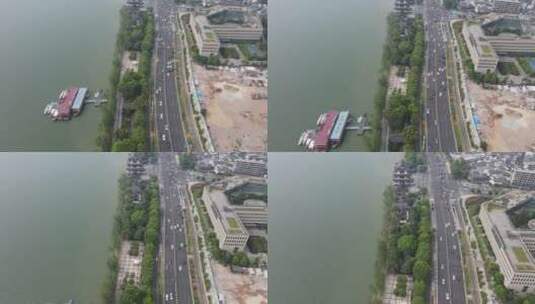 航拍湖南长沙湘江路交通大道高清在线视频素材下载