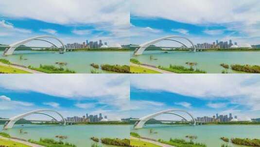广西南宁大桥邕江延时高清在线视频素材下载