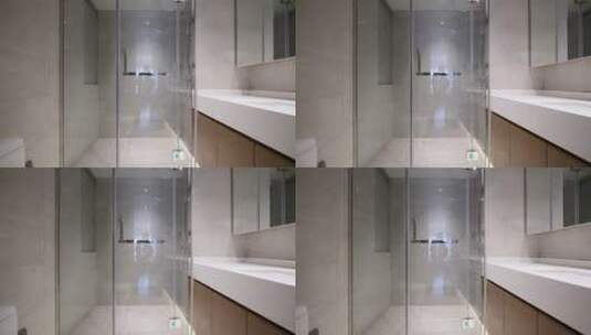 现代简约装修卫生间洗手间厕所主卫客卫高清在线视频素材下载