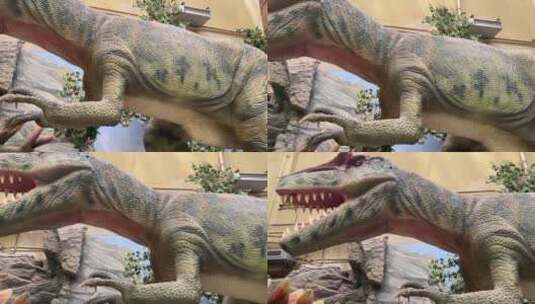 侏罗纪公园恐龙模型仿真高清在线视频素材下载