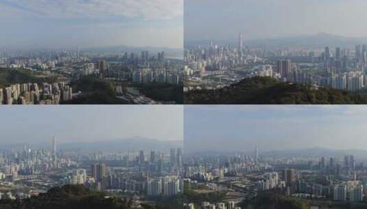 深圳福田区城市高空景观高楼大厦无人机航拍高清在线视频素材下载