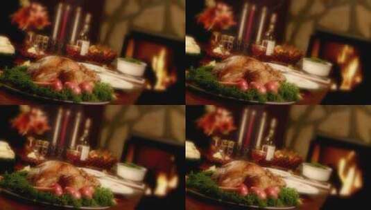 传统的感恩节火鸡大餐高清在线视频素材下载