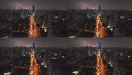 上海龙之梦夜景航拍高清在线视频素材下载