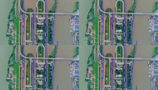 扬州京杭大运河邵伯船闸高清在线视频素材下载