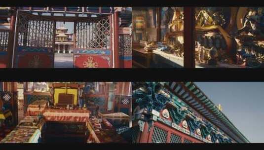 西藏风格寺庙建筑房角屋檐中国风特色高清在线视频素材下载