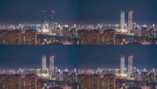 万达夜景（金马悦城方向）夜景延时高清在线视频素材下载