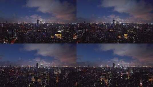 徐汇商圈夜景航拍高清在线视频素材下载