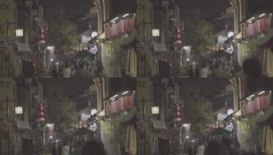 【空镜】4k夜景-江南古镇小巷-商业街-log高清在线视频素材下载