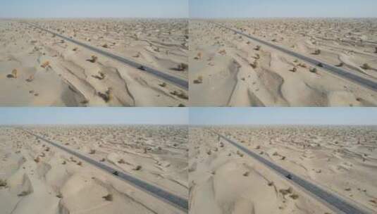 新疆塔克拉玛干沙漠公路旅行高清在线视频素材下载