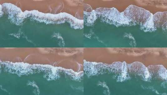 4K大海海岸线浪花拍打沙滩3高清在线视频素材下载