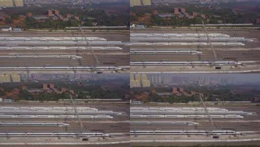 城市高铁高速动车轨道高清在线视频素材下载