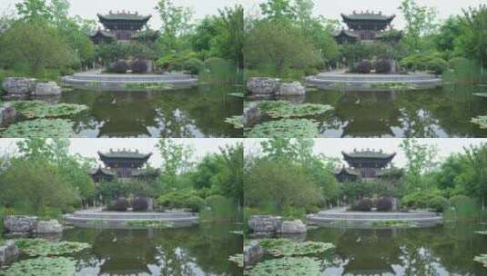 武汉硚口区园博园太原园风景高清在线视频素材下载