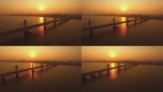 南昌赣江风光朝阳大桥2高清在线视频素材下载