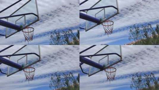 天空下的篮球场高清在线视频素材下载