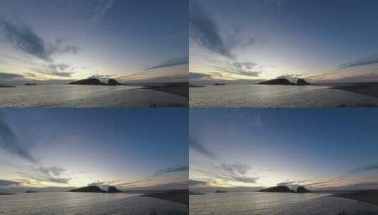 威海高区小石岛的落日晚霞延时高清在线视频素材下载