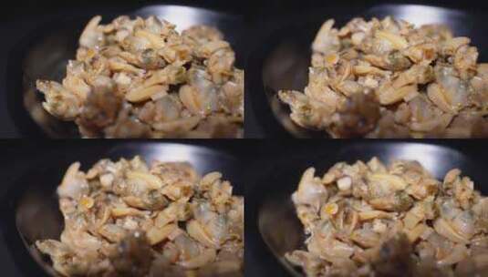 麻辣花蛤罐头海鲜零食蛤蜊肉海货高清在线视频素材下载