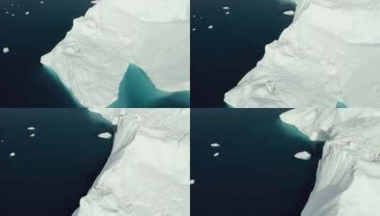 航拍格陵兰岛的冰川高清在线视频素材下载