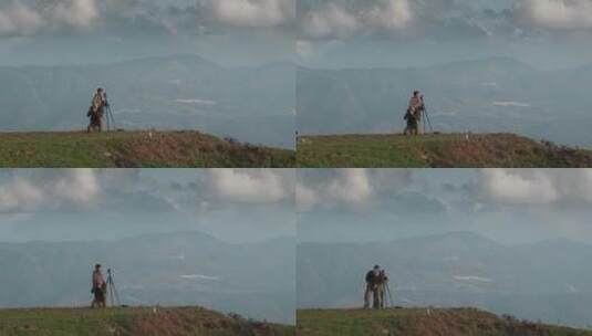 风光摄影视频拍摄风光山顶摄影师高清在线视频素材下载