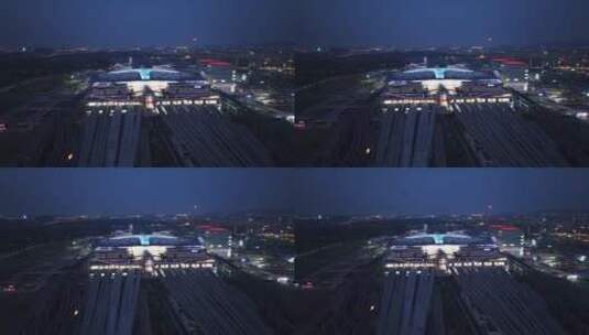 杭州西站夜景高清在线视频素材下载